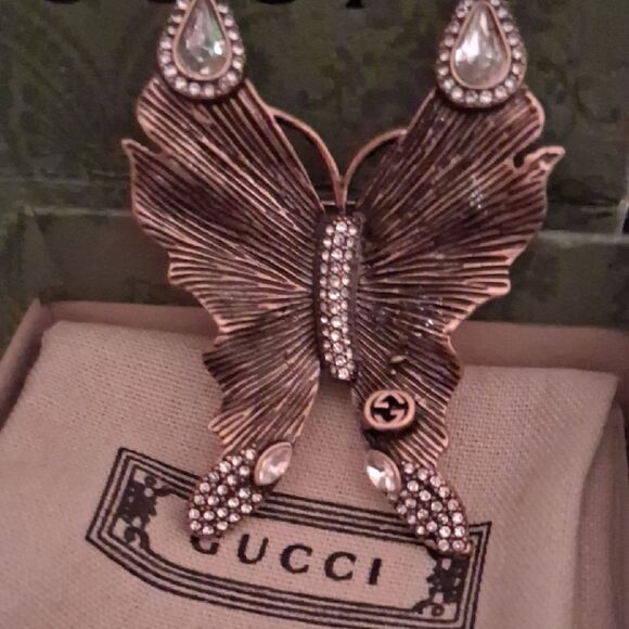 Gucci Gold and Silver Butterfly Brooch - Picture 6 of 14